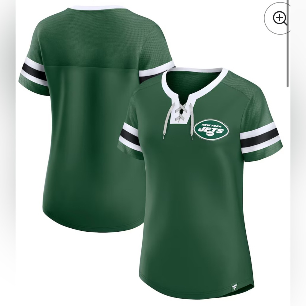 NFL Jets Women's Short Sleeve Tee - Green and White
